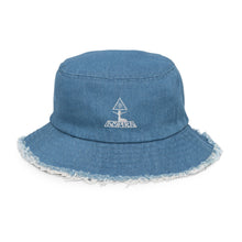 Load image into Gallery viewer, IYE Distressed denim bucket hat
